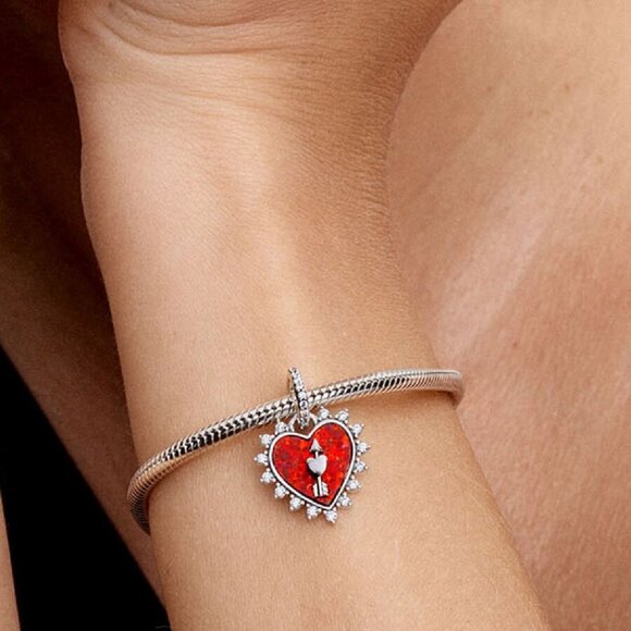 Pandora Spinnable Arrow Heart Dangle Charm - Picture 2 of 2